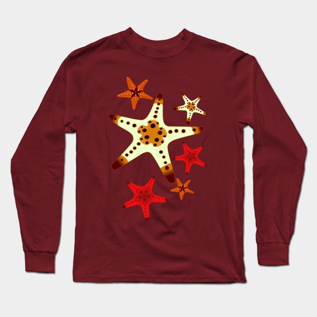 Sea Stars Long Sleeve T-Shirt by artsandherbs